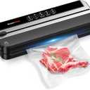 Bonsenkitchen Vacuum Sealer Machine, Built-in Cutter | Multifunctional Food Sealer for Sous Vide & Meal Prep, 5 Pre-Cut Bags, Silver-Black