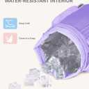 ECOHUB Water Bottle Holder with Strap, Full Coverage Stanley Cup 40/30 oz Tumbler, Insulated Water Bottle Carrier Bag with Back Safety Pocket, Crossbody Sling with Handle for Walking, Patent Pending (purple)