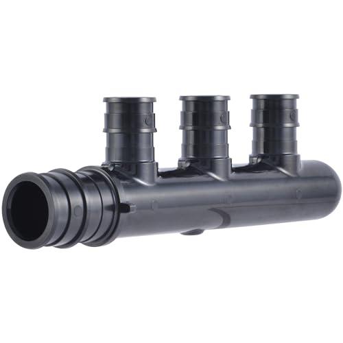 SharkBite 3 Port PEX Expansion Poly Tee, 3/4 Inch Closed Trunk with 1/2 Inch Outlet, Multi Line Water Manifold Plumbing Fittings for PEX-A Tubing, UAMPT3CZ