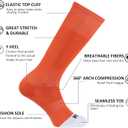 Soccer Baseball Softball Socks, Unisex Youth Solid Knee High Football Volleyball Compression Socks (Orange)