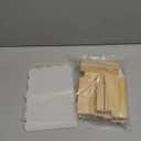 10 Pack 5x7 Inch Scalloped Acrylic Sign Blank Acrylic Sheets with Wood Base Clear Table Numbers for DIY Name Card Gifts Wedding Table Sign Event Party Decoration