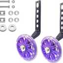 Mehome Flash Training Wheels for 12 14 16 18 20 Inch Kids BikeHeavy Duty Training Wheels are for Single Speed Bicycle (Purple)