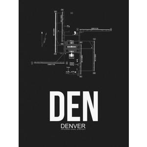 ART.COM Wall Art Print DEN Denver Airport Black by NaxArt, 18" x 24"
