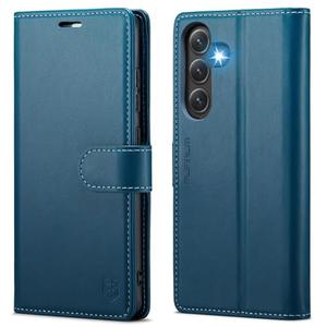 FLIPALM Wallet Case for Samsung Galaxy S24 Fe, RFID Blocking Credit Card Holder, PU Leather Folio Flip Kickstand Protective Shockproof Cover for S24 Fe (Blue, for S24 Fe - 6.4")