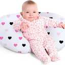 Nursing Pillow, Breast Feeding Pillows for Mom, Rose Red Hearts Soft Cover with Breathable Filling, Feeding Support Pillow for 012 Months, Multifunctional Support Cushion for Travel (Sweet Hearts)