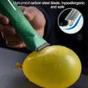 Body Trimmer for Men - Groin & Ball Shaver with Charging Dock - Constant Power No-Pull Electric Pubic Hair Clipper - 5-in-1 Guard Waterproof Body Groomer with LED Light, for Groin, Armpit & Body (Avocado Green)