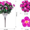 Lvydale Artificial Faux Outdoor Flowers Plants for Outside Spring Decoration, Fake Silk Fuchsia Camellia UV Resistant Realistic for Planter Porch Patio Balcony Garden Home, 3 Large Bundles