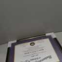 GraduationMall 11x14 Diploma Frame with Purple over Gold Mat or Display 15x18 Certificate without Mat,Solid Wood & Tempered Glass,Glossy Black Finish with Gold Trim