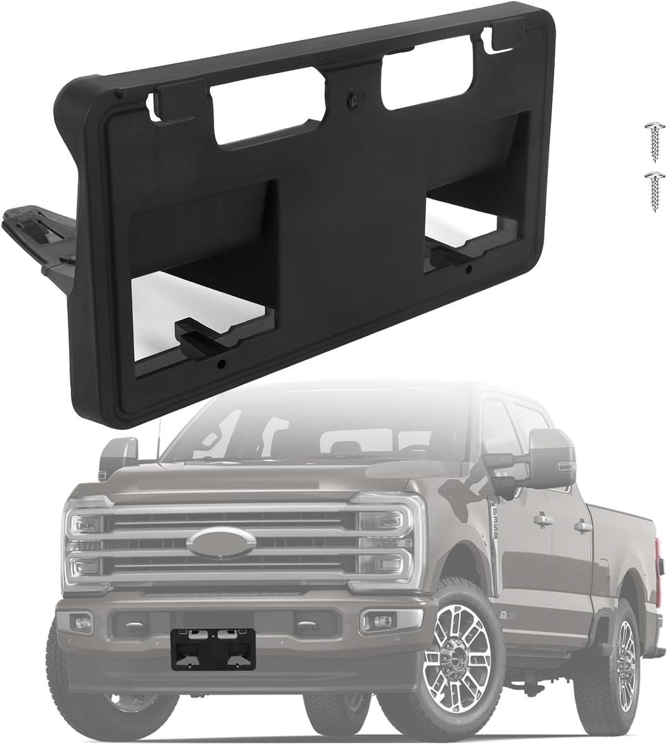 Front License Plate Frame Compatible with 2023-2026 Ford F250 F350 F450 Super Duty, Front Bumper License Plate Bracket Tag Mount for Ford F-Series Super Duty, Replace # PC3Z-17A385-BB