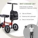 BlessReach All Terrain Knee Scooter for Adults Foot Injuries,11” Big Wheels | 300lbs Foldable Leg Knee Scooter, Disc Brake System, Adjustable Height, Storage Bag, Crutch Alternative for Ankle