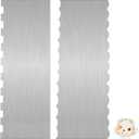 2Pcs Stainless Steel Cake Scraper Large Smoother Cake Scraper Smoother, Double Sided Patterned Edge Stripe Edge Cake Icing Smoother for Mousse Butter Cream Cake Decoration (GD-0203)