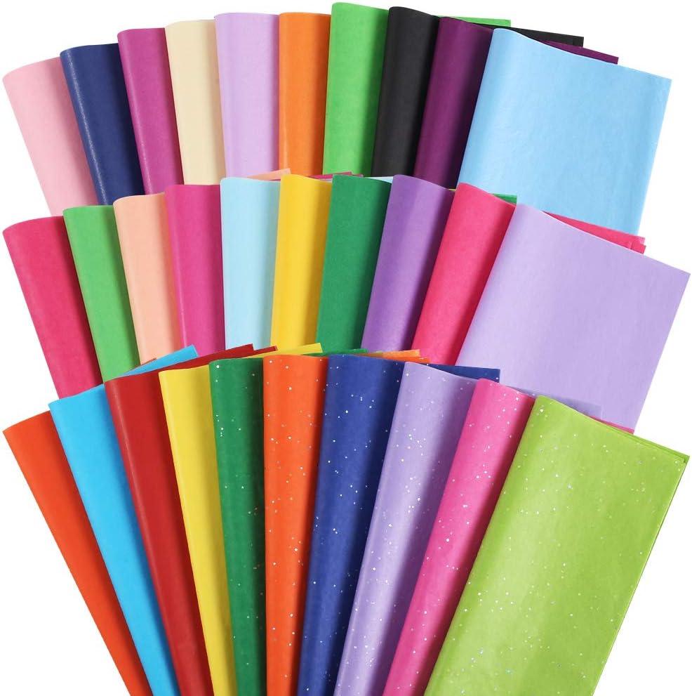 3 Otters 150 Sheets Tissue Paper, 14x20 Inch Tissue Paper for Gift Bags Multicolor Gift Wrap Supplies Bulk for Crafts Party Decorations Art Projects