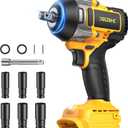 Cordless Impact Wrench for Dewalt 20V Battery, 1254Ft-lbs (1700N.m) 1/2 Inch Electric Impact Gun, 3 Speed High Torque Impact Driver with 6 Sockets, Impact Drill for Car Home Mower (No Battery)