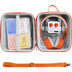 Hard Case Compatible with Yoto Mini Audio Music Player and Yoto Headphone, Travel Storage Case Holder for 80 Yoto Cards (Orange)