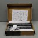 Single Monitor Stand Freestanding 27-43 Inch Monitor Arm Curved Screen Monitor Mount Tempered Glass Base Adjustable Motion Tilt -15 to 10 Swivel 45 Rotation 360 Weight Capacity 77lbs HT05B-003