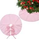 Gejoy Christmas Tree Skirt Jade Fox Velvet Light Pink Mini Tree Skirt for Xmas Party Christmas Decoration Bedroom Home Classroom Corner Decor 12 Inches Gift to Family and Friends