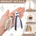 Breling 12 Pcs Boho Halloween Decor Ghost Hanging Ornament 3.2 Inch Small Ghosts Halloween Tree Ornaments for Holiday Party Yard Tree Decor