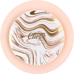 Plasticpro White Plastic Design Party Plates Premium heavyweight Elegant Disposable Tableware Dishes (64, Curve White & Gold - Pink)