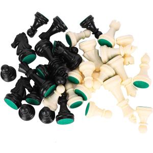 Dioche Plastic Chess Pieces Only, 32 Pieces Chess Pieces, International Chess Set Complete Chess Set for Chessboard, Replacement of Missing Pieces (M)
