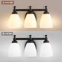 EJIAXIN Vanity Lights for Bathroom, 3-Light Modern Vanity Light Over Mirror Black Bathroom Light Fixture Bedroom Wall Sconces Lighting for Living Room Cabinet