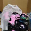 Kuxuan Skates Adjustable Inline Skates for Girls Women with Full Light Up Wheels Outdoor Fun Illuminating Skates for Kids and Adult, Small (Kids 10-12 US), Pink