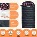 0 Degree Sleeping Bag 100% Cotton Flannel XXL Cold Weather Winter Oversized Sleeping Bag for Adults Camping Zero Degree Big and Tall with Compression Sack