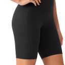 YUNOGA Womens High Waist Biker Shorts with Pockets 6"/8" Yoga Shorts Gym Workout Running Spandex Shorts (Black, M)