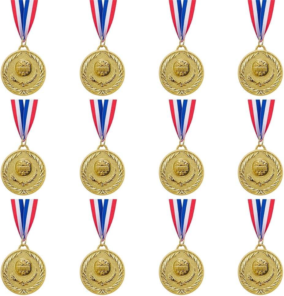Abaokai 12 Pieces Gold Medals for Awards,1st Winner Medals for Sports, Competitions, Party, Olympic Style, 2 Inches