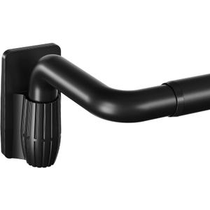 Wrap Around Curtain Rod Black, Adjustable Blackout Curtain Rods for Windows 48 to 84 Inch, 1" Heavy Duty Room Darkening Drapery Rod, Easy Install and Removal