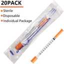 2 x 20 Pack 1/2 ml 29G 0.5 inch(12.7mm) Sample Dispensing Syringe Tool for Industrial research, Science Lab, Household Measuring Supplies