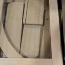 71" Farmhouse Kitchen Pantry Cabinet with Adjustable Shelves, Glass Door & Hidden Drawer, Arched Storage Cupboard for Dining Room (Natural)