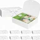 Hixdo 10 Pack Gift Boxes with Lids, 10x10x5 Inches Bridesmaid Proposal Box, White Luxury Groomsmen Box with Ribbon for Presents, Christmas, Wedding, Graduation, Holiday, Birthday