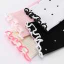 Pilates Grip Socks for Women, Ruffle Grippy Non Slip Cute Polka Dot Crew Socks for Workout Yoga Ballet Barre Dance