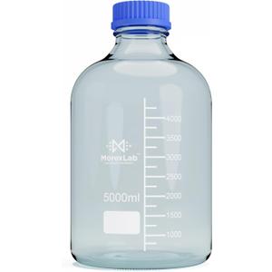 5000ML Storage Glass Bottles  1pc Round Media Storage Bottle  Borosilicate Glass Bottles  Safe Probe Storage Glass Storage Bottles with GL60 Blue Screw Cap (5000ml - 1pc)