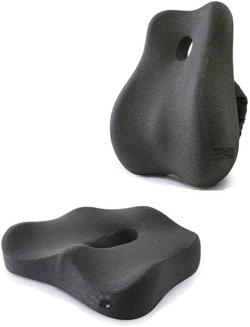 DAVBIR Petal Cushion Cushion for Waist Support Luxury Comfort, Tailbone Pain Relief, Cushion Sciatica Butt Desk Chair, Healthy sedentary (D, Black)