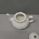 27oz White Porcelain Teapot with Gold Trim, Classic Ceramic Teapot for Loose Leaf Tea & Tea Bags, Elegant Small Teapots for Daily Use or Gifts