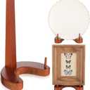 Wooden Plate Display Stand 7.87 Inch Plate Holder for Displaying Frame Picture Wood Tabletop Decorative Easel for Bowl Dish Photo Platter