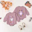 Halloween Baby Clothes Boy Girl Pumpkin Ghost Sweatshirt Bubble Romper Bodysuit Shirt Infant Fall Outfit (0-3 Months)