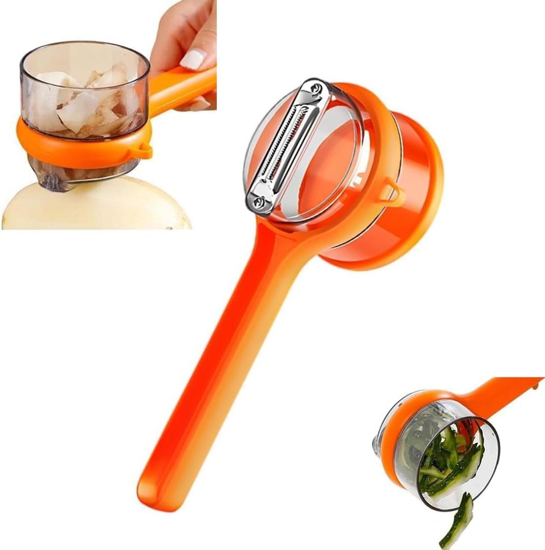 Peeling Knife With Storage Box, Fruit And Vegetable Peeler With Container, Double-Sided Stainless Steel Multi-Function Potato Peeler & Fruit Peeler, Durable Vegetable Peeler/Peeler For Home Kitchen