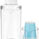 mDesign Plastic Refillable Mouthwash Dispenser and Cup Storage Organizer for Bathroom Vanity, Countertop, Cupboard  Includes 8 Paper Cups  Lumiere Collection  Clear/Matte White