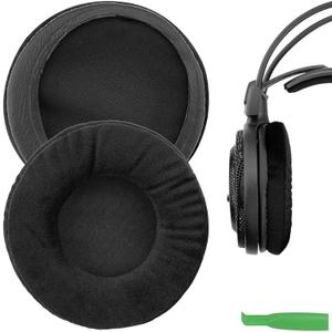 Geekria Comfort Velour Replacement Ear Pads for ATH-AD1000x/ AD2000x/ AD900x/ AD700x/ AD500x, A 500/ 500x/ 700/ 900x/ 950lp Headphones Ear Cushions, Repair Parts with Video Guide (Black)