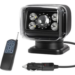 Remote Control LED Search Light, 70W 6800lm Spotlight IP68 Waterproof