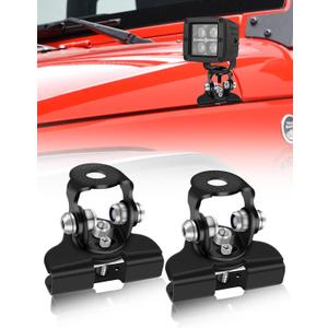 Led Hood Mounts, Universal Led Light Bar Mounting Brackets 304 Stainless Steel Hood Clamp Lights Mounts, Black