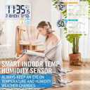 Digital Wall Clock with Backlight Temperature and Humidity Display, Large LCD Screen, Month Date Day