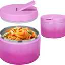 12oz Insulated Vacuum Food Jar with Buckle Lid Wide Mouth Soup Thermo for Hot Food Kids Leakproof Stainless Steel Lunch Container (Gradient Purple, 12OZ)