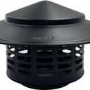 3" Black Round Chimney Cap with Cone Top Stainless Steel Fireplace Chimney Cover Rain Caps for Outside