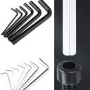 6mm L-Shaped Hexagonal Wrench Tool,Hand Tools Hex Keys Wrenches,Steel Nickel-Plated,Silver,Pack of 24 Pcs