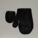 Vesici 2 Pcs Honeycomb Exfoliating Glove Set Exfoliating Bath Mitt Honeycomb Face and Body Scrubber Shower Mitt Sponges for Cleaning Body Shower Face Skin Beauty Spa(Black)