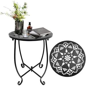 Patio Side Table, Weather Resistant Metal Side Table, Small Round Outdoor End Table Accent Side Table for Patio Yard Porch Balcony Garden Bedside Plant Stand Indoor Outdoor (H 10Inch) (Pack of 2) Patio Side Table, Weather Resistant Metal Side Table, Small Round Outdoor End Table Accent Side Table for Patio Yard Porch Balcony Garden Bedside Plant Stand Indoor Outdoor (H 10Inch) (Pack of 2)