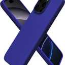 ORNARTO Compatible with iPhone 16 Pro Max Case 6.9", Slim Liquid Silicone 3 Layers Soft Gel Rubber Shockproof Protective Cover with Anti-Scratch Microfiber Lining-Klein Blue